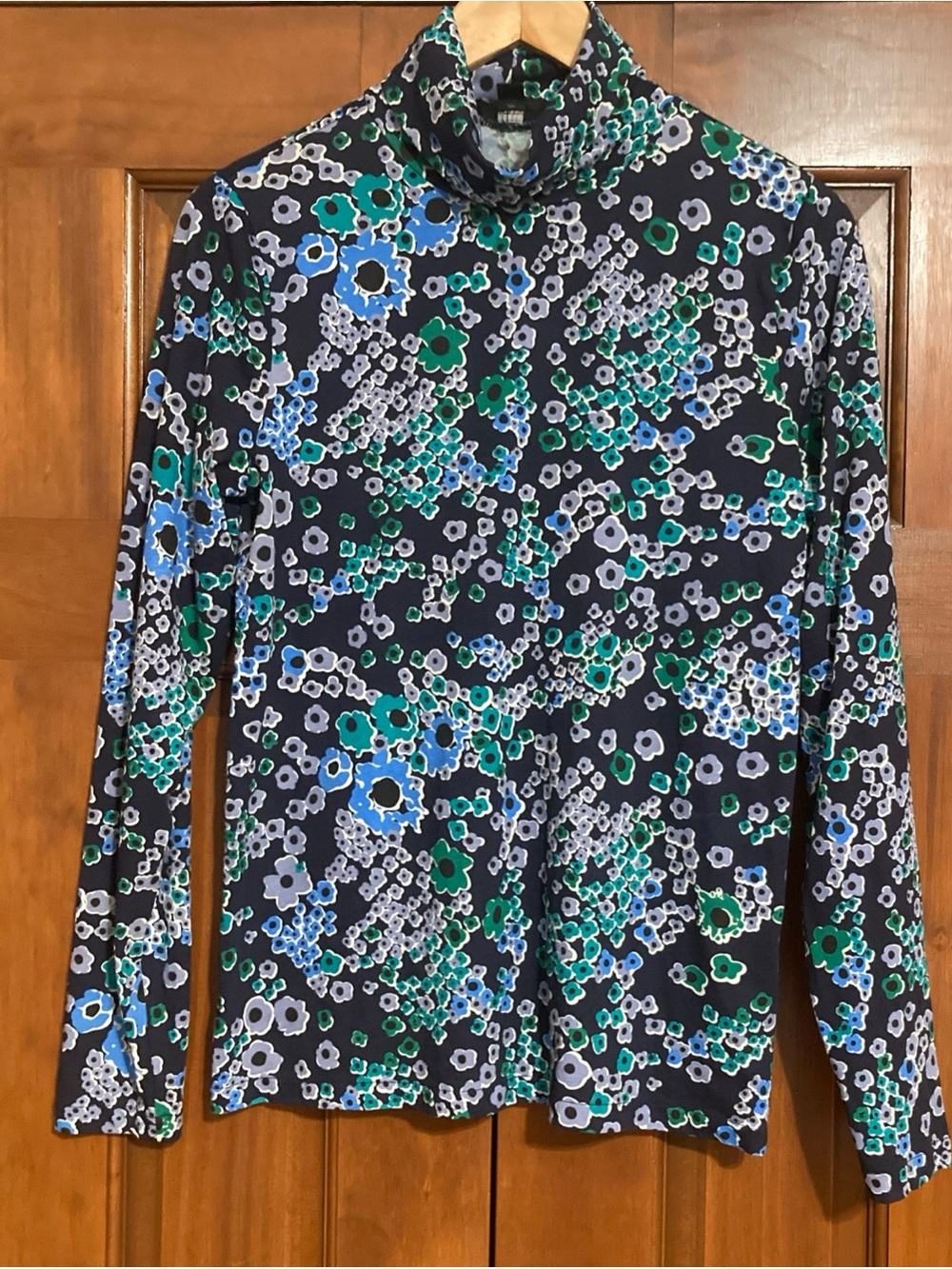 J. Crew tissue cotton floral Turtleneck top women’s large